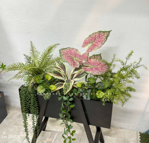 Kệ Cây Giả Trang Trí- Kệ Cây Giả Decor Cửa Hiệu Xanh, Trang Trí Không Gian Hiện Đại (100X50X110cm) - BC274