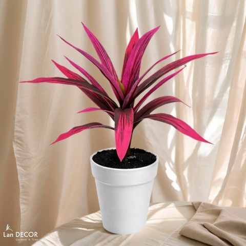 Cành Lá Giả Decor- Cành Phát Tài Giả 16 Lá Decor Độc Đáo (40cm)- HC1410