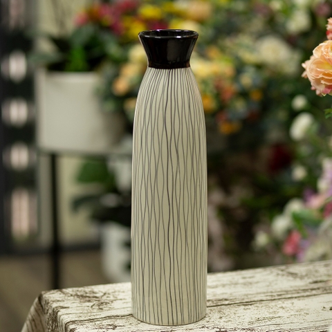 BG184 - Bình gốm kẻ sọc đen