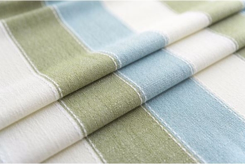 TB326 - Vải Canvas kẻ sọc xanh, trắng