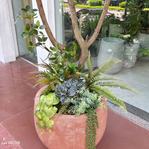 Cây Giả- Cây Lá Đỏ Giả Thiết Kế Tiểu Cảnh Độc Đáo, Trưng Bày Không Gian Mới Lạ (230cm)- CC1388