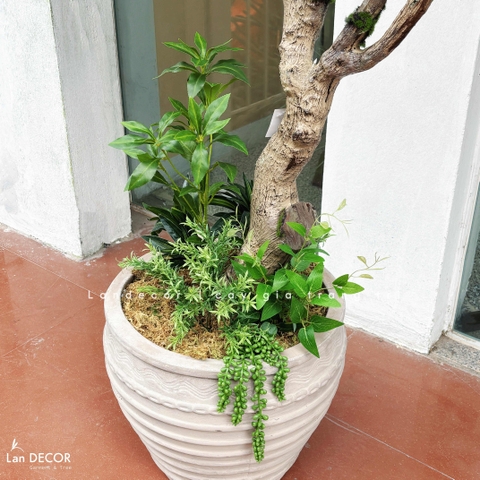 Cây Giả Thiết Kế- Cây Linh Sơn Tiểu Cảnh Thiết Kế Không Gian Đẹp (220cm)- CC1355