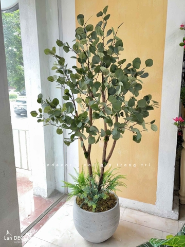 Cây Cảnh Giả- Chậu Cây Bạch Đàn Giả Thiết Kế Đẹp Tự Nhiên - CC1444