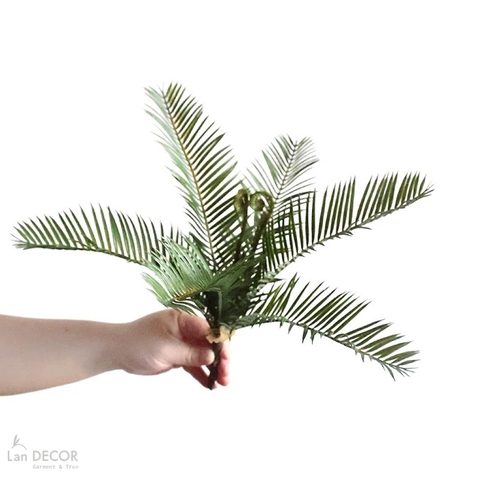 Cành Lá Giả Trang Trí- Cành Vạn Tuế Giả Thiết Kế Tiểu Cảnh Chậu Cây Trang Trí (35cm)- HC1441-1