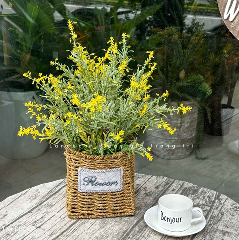 Hoa Oải Hương Giả Trang Trí- Giỏ Oải Hương Giả Trang Trí Không Gian (45cm)- CC1469