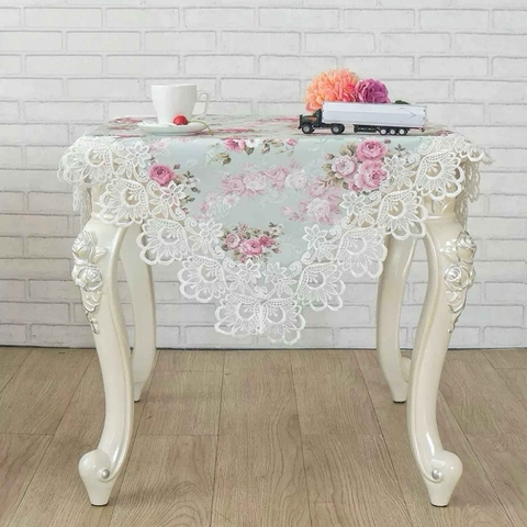 Khăn trải bàn vuông họa tiết hoa sang trọng, lịch sự cho bàn ăn- TB606