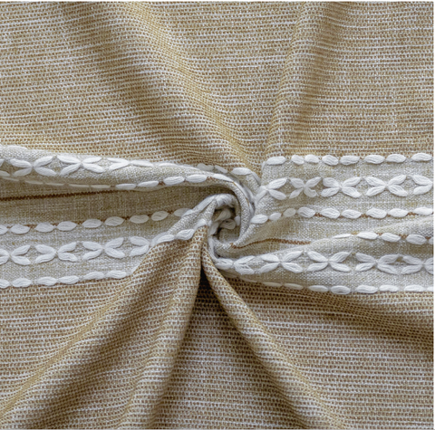 Khăn runner sợi dệt cao cấp kẻ sọc màu kem sang trọng Landecor- TBR441