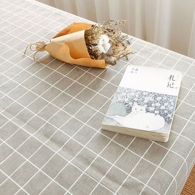 TB250 - Vải Canvas kẻ caro xám trắng