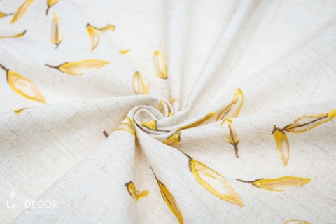 Khăn trải bàn thêu lá vàng ren chuông - TB470