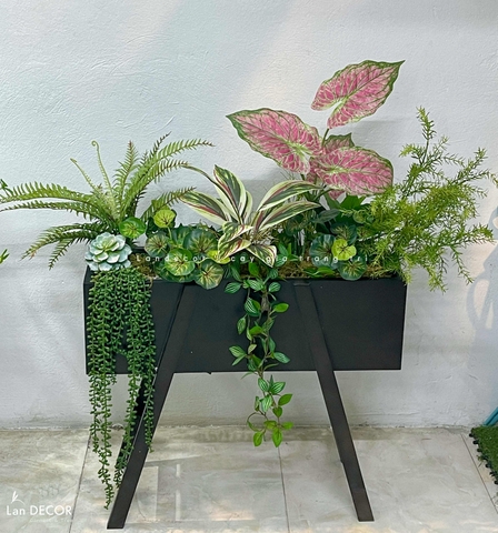 Kệ Cây Giả Trang Trí- Kệ Cây Giả Decor Cửa Hiệu Xanh, Trang Trí Không Gian Hiện Đại (100X50X110cm) - BC274
