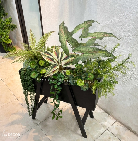 Kệ Cây Giả Trang Trí- Kệ Cây Giả Decor Cửa Hiệu Xanh, Trang Trí Không Gian Hiện Đại (100X50X110cm) - BC274