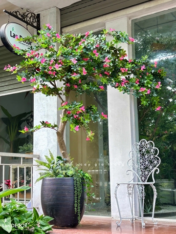 Cây Hoa Thiết Kế- Cây Đỗ Quyên Giả Dáng Huyền Thiết Kế Tiểu Cảnh Xanh (180cm)- CC1337
