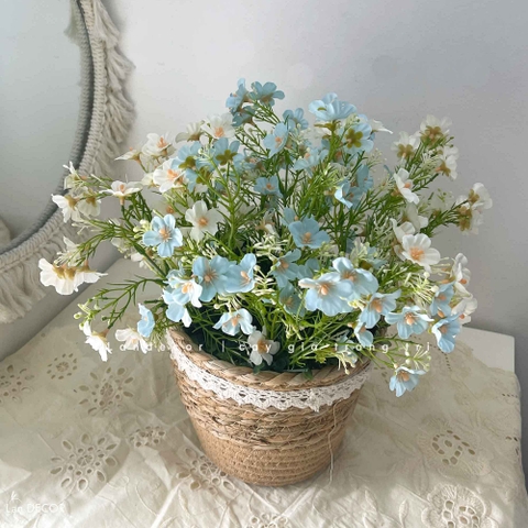 Giỏ Hoa Giả Decor - Giỏ Hoa Dạ Yến Thảo Decor Bàn Trang Điểm Xinh Nhẹ Nhàng (35cm)- CC1424