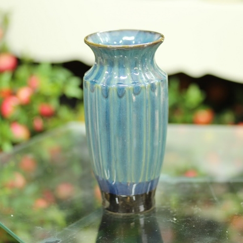 Bình gốm xanh cao 28cm - BG232