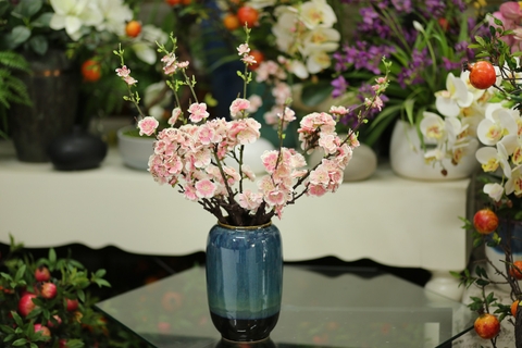 Bình gốm màu xanh  cao 22cm - BG238