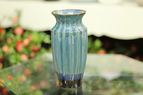 Bình gốm xanh cao 28cm - BG232