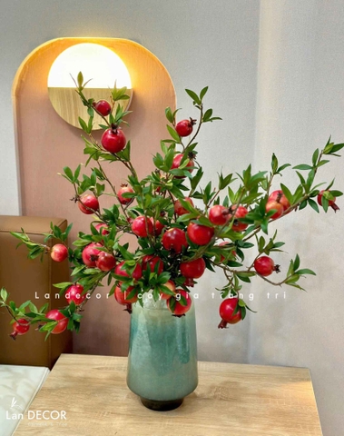 Lựu Giả - Cành Lựu Giả Không Hoa Trang Trí Nhà Đẹp (6 quả, 90cm) - HC940