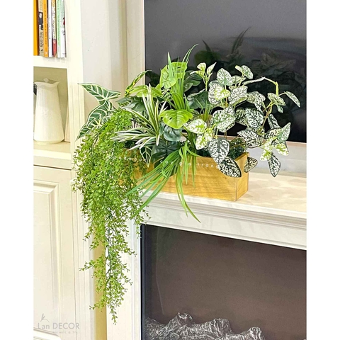Bồn Cây Giả Decor- Bồn Cây Giả Decor Nhà Phong Cách Hiện Đại (70X40X40CM)- BC190