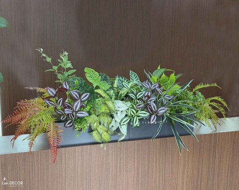 Bồn Cây Tiểu Cảnh - Bồn Cây Cảnh Giả Decor Căn Hộ Tươi Mới (70x40x50cm)- BC192