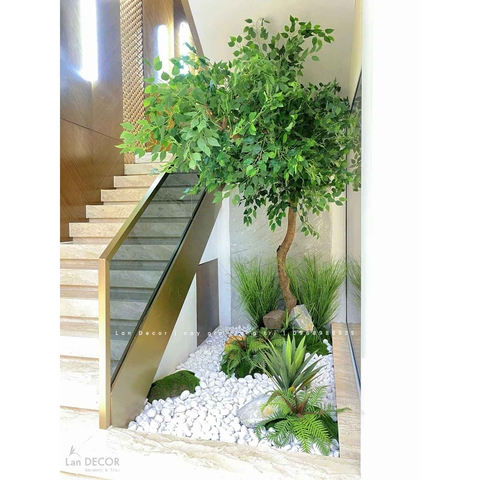 Tiểu Cảnh Cây Giả- Công Trình Tiểu Cảnh Cây Lá Xanh Thiết Kế Căn Hộ Cao Cấp