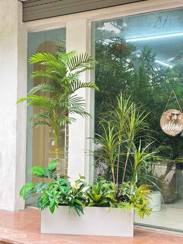 Bồn Cây Giả- Bồn Cây Dừa Giả Thiết Kế Không Gian Xanh Hiện Đại (150X80X200cm)- BC255