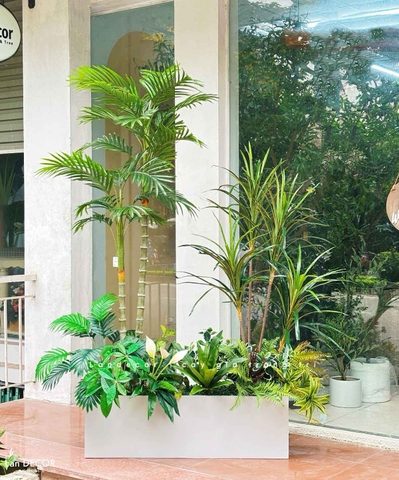 Bồn Cây Giả- Bồn Cây Dừa Giả Thiết Kế Không Gian Xanh Hiện Đại (150X80X200cm)- BC255