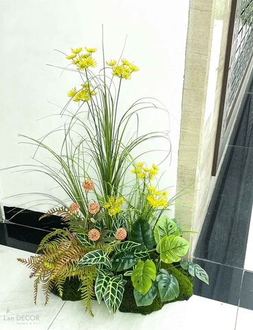 Bồn Rêu Hoa Tiểu Cảnh- Bồn Hoa Hồi Hương Decor Nhà Đẹp (60X50X90CM)- RC087
