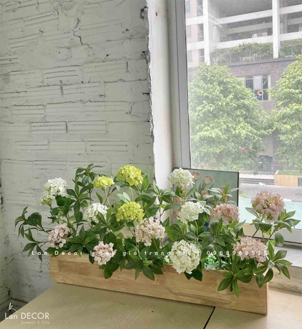 Bồn Hoa Tú Cầu Trang Trí Ban Công Xinh Xắn (100x20x40cm)- CC950