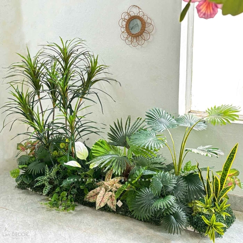 Bồn Cây Trang Trí- Bồn Cây Giả Thiết Kế Vườn Tiểu Cảnh Nhiệt Đới  (225X90X150cm)- RC089