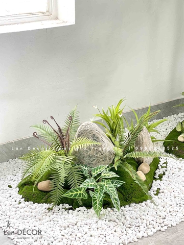 BỒN RÊU CÂY LINH SƠN TRANG TRÍ KHÔNG GIAN ẤN TƯỢNG (220X105X220cm)- RC049