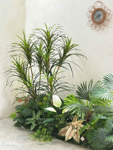 Bồn Cây Trang Trí- Bồn Cây Giả Thiết Kế Vườn Tiểu Cảnh Nhiệt Đới  (225X90X150cm)- RC089