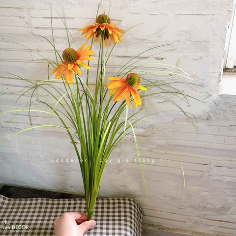 Hoa Cúc Mỹ Giả- Cành Hoa Cúc Mỹ Giả Decor Kệ Sắt, Thiết Kế Tiểu Cảnh Rêu Hoa Ấn Tượng- CC1084