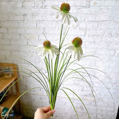 Hoa Cúc Mỹ Giả- Cành Hoa Cúc Mỹ Giả Decor Kệ Sắt, Thiết Kế Tiểu Cảnh Rêu Hoa Ấn Tượng- CC1084