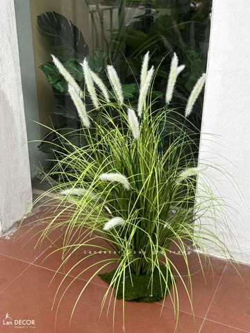 Cỏ Lau Giả - Bụi Cỏ Lau Trắng Decor Tiểu Cảnh Lau Giả, Thiết Kế Hiện Đại (cao 70cm, tán 55cm)- CC1116