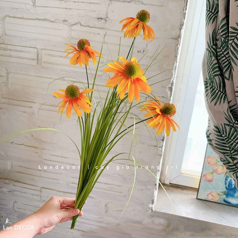 Hoa Cúc Mỹ Giả- Cành Hoa Cúc Mỹ Giả Decor Kệ Sắt, Thiết Kế Tiểu Cảnh Rêu Hoa Ấn Tượng- CC1084