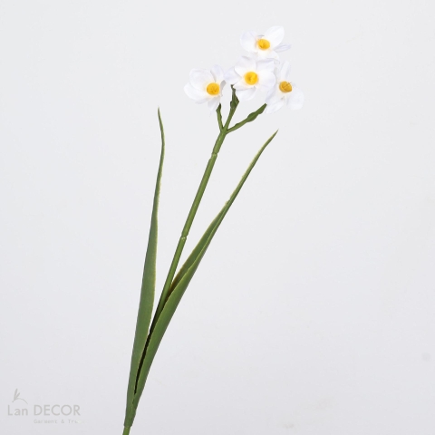 Cành Hoa Giả - Cành Hoa Thủy Tiên Giả Decor Tiểu Cảnh (45cm)- HC1479