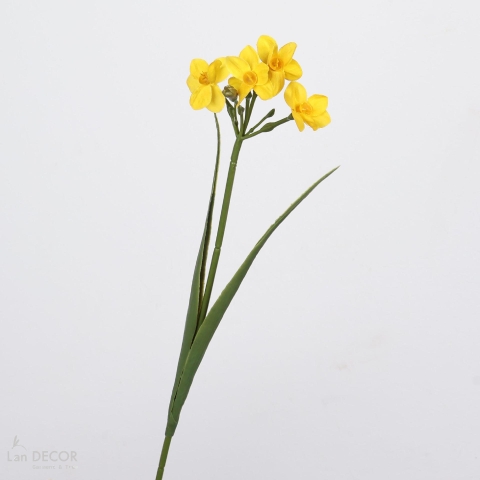 Cành Hoa Giả - Cành Hoa Thủy Tiên Giả Decor Tiểu Cảnh (45cm)- HC1479