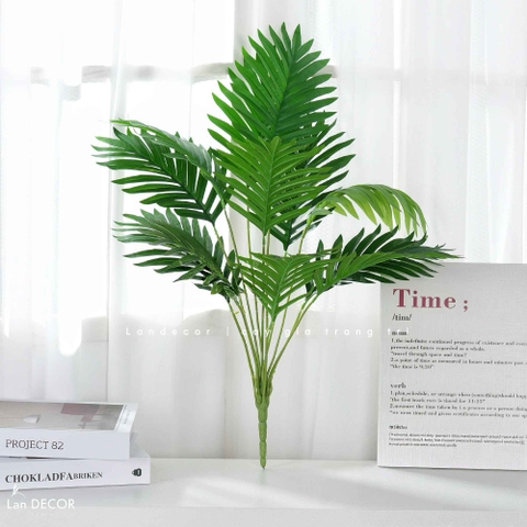 Cành Lá Giả Trang Trí - Cành Lá Dừa Giả Trang Trí Tiểu Cảnh Nội Thất Xanh Tươi (12 lá, 65cm)- HC1343-65CM