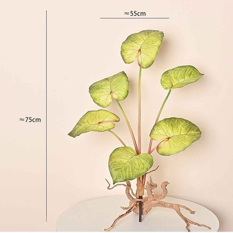 Cành Lá Giả - Cành Lá Môn To Giả Decor Tự Nhiên, Đẹp Mắt (70cm)- HC1314