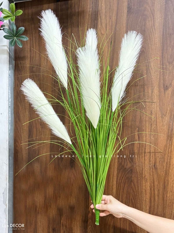 Cỏ Lau Giả- Cành Lau Trắng Giả Decor Phong Cách Đồng Nội (80-100cm)- CC1086-trắng