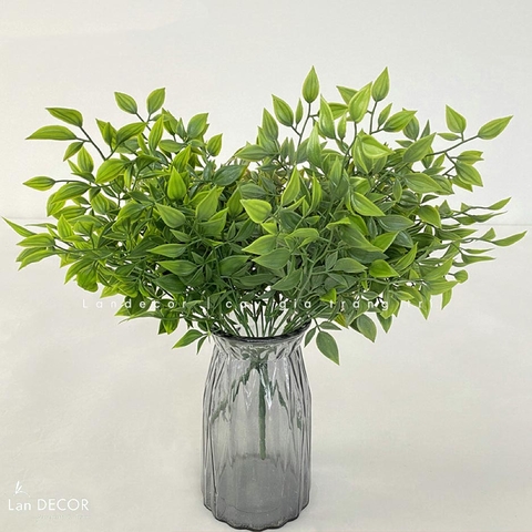Cành Lá Giả Trang Trí- Cành Nguyệt Quế Giả Decor (5 nhánh, 35cm)- HC1380