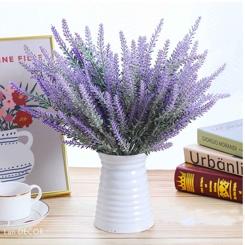Hoa Giả Decor- Cành Hoa Oải Hương Giả Trang Trí Nhà Đẹp (5 nhánh, 35cm)- HC1243