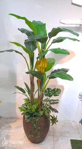 Cây Chuối Giả Decor Phong Cách Sân Vườn (2m)- LC2648-1-MIX