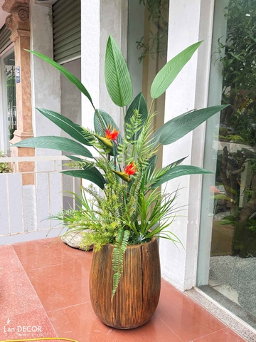 Cây chuối thiên điểu trang trí LanDecor (140cm) - LC3180 mix
