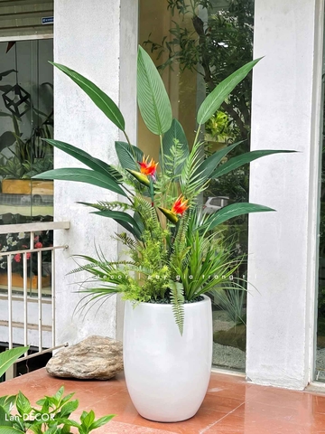 Cây chuối thiên điểu trang trí LanDecor (140cm) - LC3180 mix