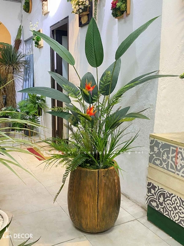 Cây chuối thiên điểu trang trí LanDecor (140cm) - LC3180 mix