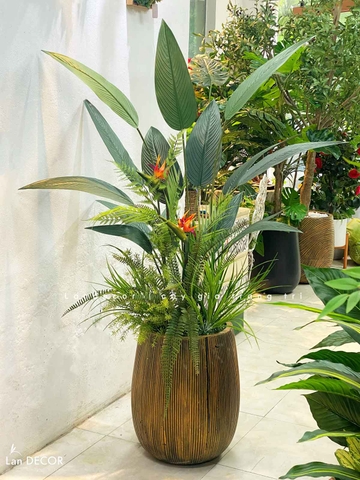 Cây chuối thiên điểu trang trí LanDecor (140cm) - LC3180 mix