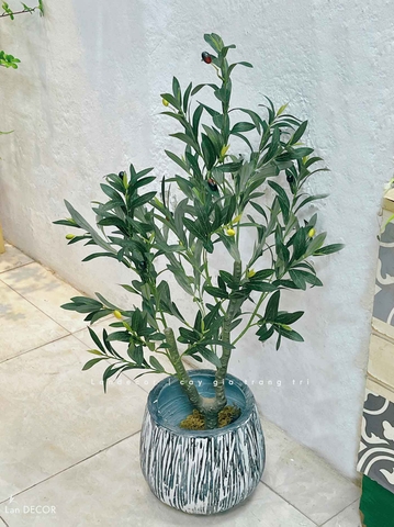 Cây Cảnh Giả- Cây Olive Giả Trang Trí Căn Hộ Hiện Đại (100cm)- CC1287