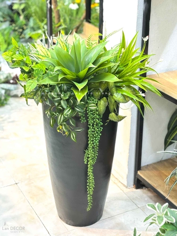 Tiểu Cảnh Giả- Chậu Cây Tiểu Cảnh Giả Trang Trí Sảnh Văn Phòng Xanh Mát (cao 95cm, tán 60cm)- CC1125