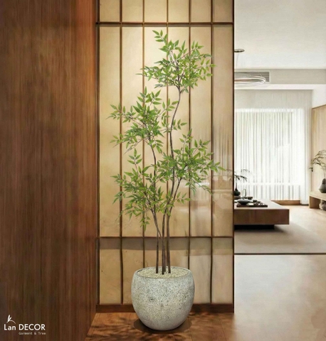 Nam Thiên Trúc Decor- Cây Nam Thiên Trúc Giả Trang Trí Nhà Đẹp (150cm)- LC3047-4 thân